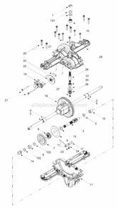Transmission Diagram and Parts List for 13BT604G452  Yard Man Lawn Mower